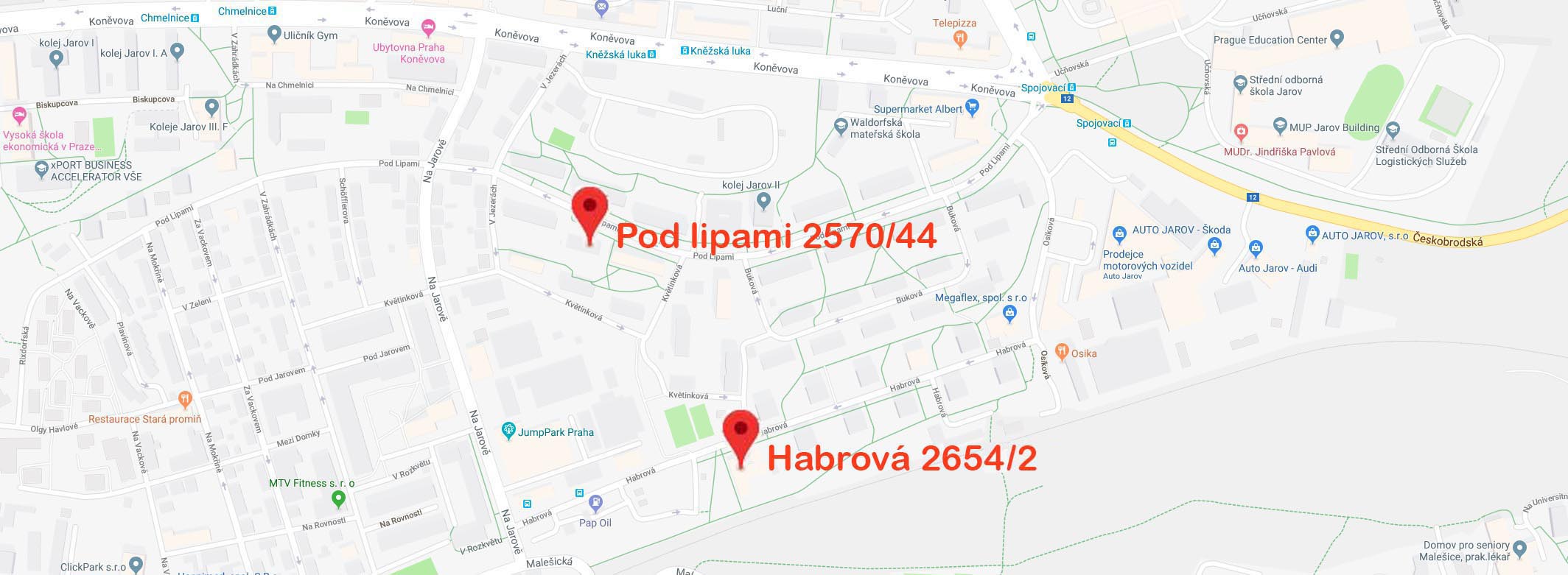 Mapa - Ošetřovatelský domov Praha 3